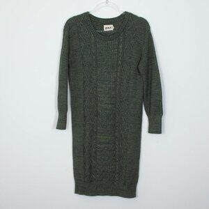 Pact Green Cable Knit Mini Dress
